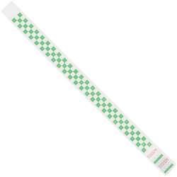 0.75 x 10 in. Green Checkerboard Wristbands - Case of 500