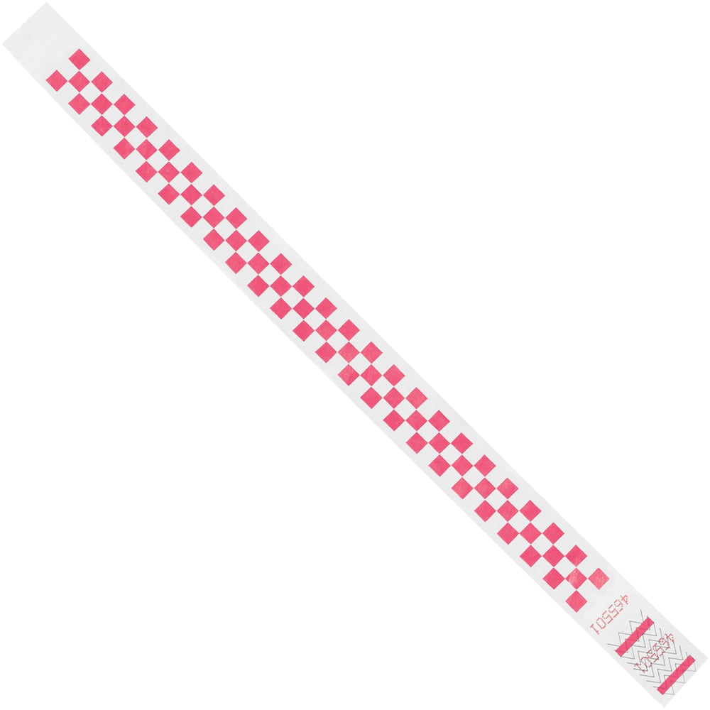 0.75 x 10 in. Pink Checkerboard Wristbands - Case of 500