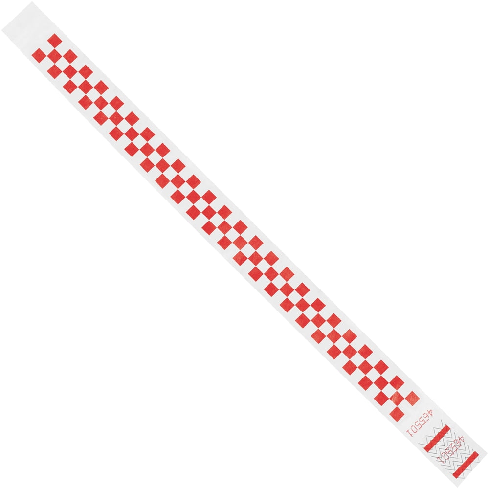 0.75 x 10 in. Red Checkerboard Wristbands - Case of 500