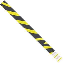 0.75 x 10 in. Yellow Zebra Stripe Wristbands - Case of 500