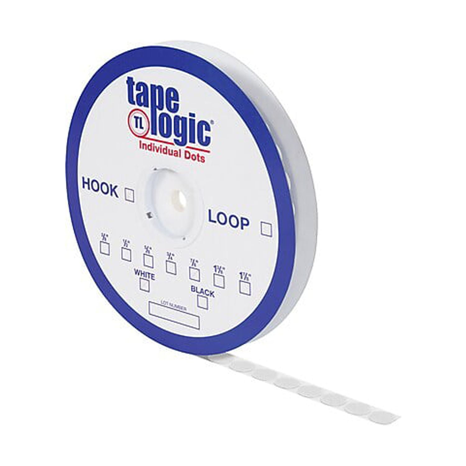 Picture of Tape Logic HLT146 0.5 in. White Hook Individual Tape Dots - Pack of 1440