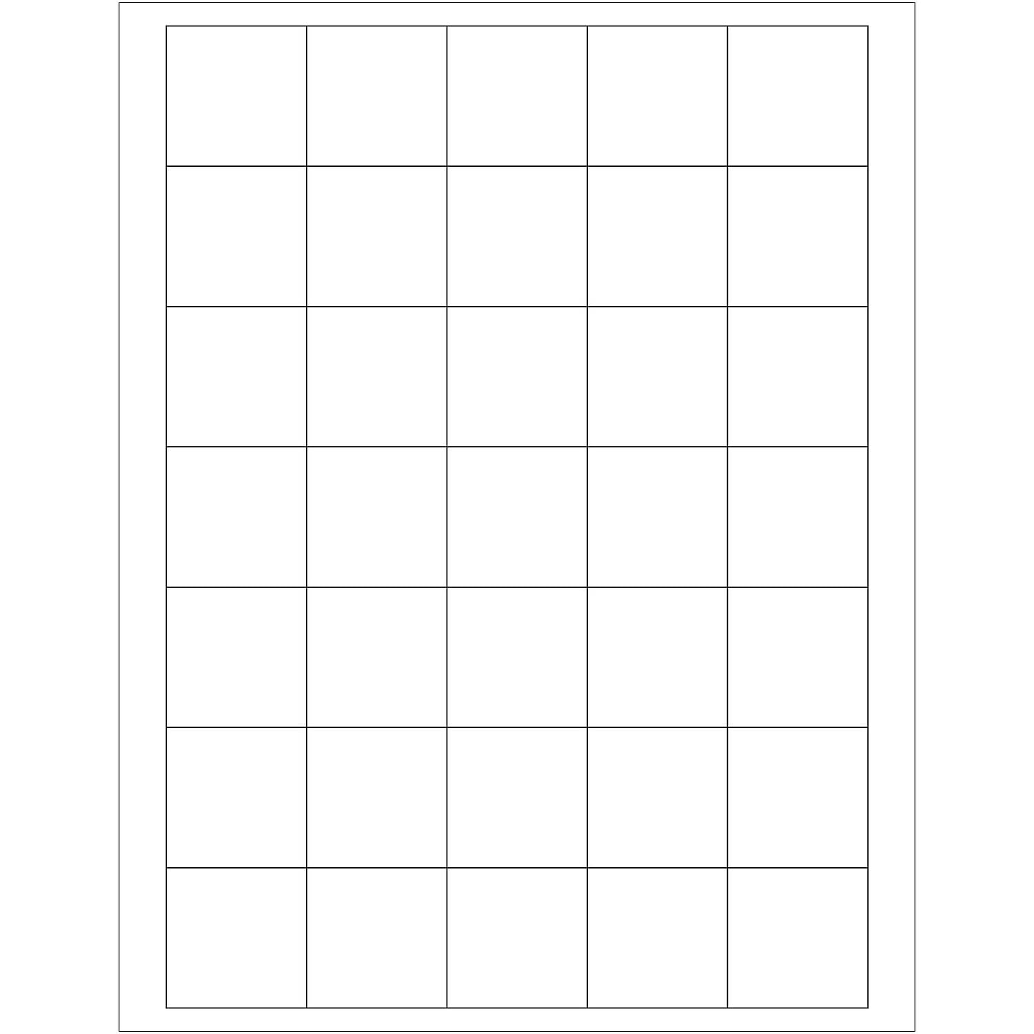 1.5 x 1.5 in. White Rectangle Laser Labels - Pack of 3500