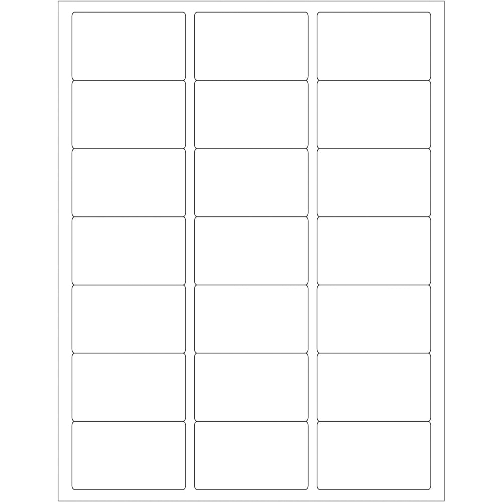 2.5 x 1.5 in. White Rectangle Laser Labels - Pack of 2100