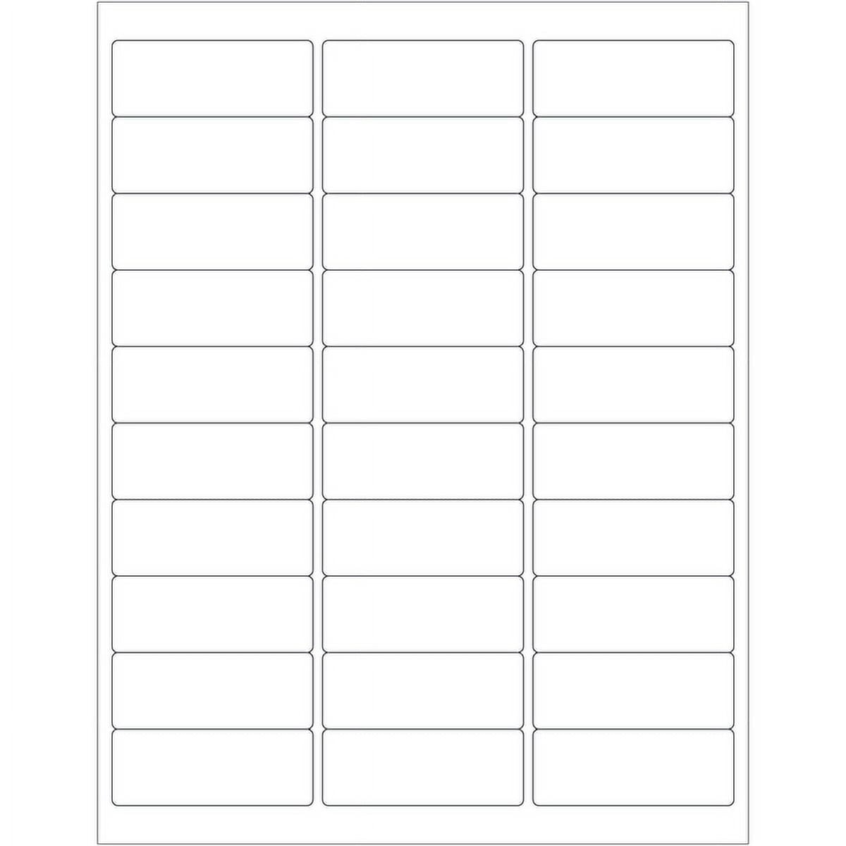 2.63 x 1 in. White Rectangle Laser Labels - Pack of 3000