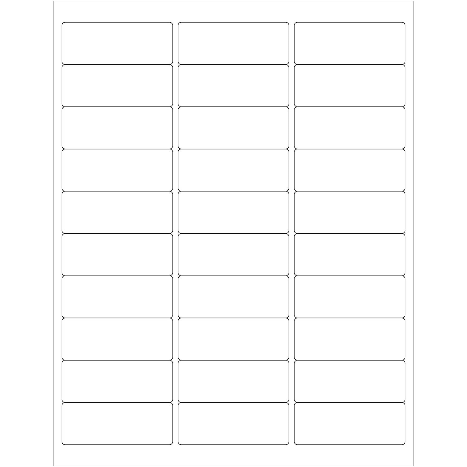 2.63 x 1 in. White Rectangle Laser Labels& Master Case - Pack of 30000