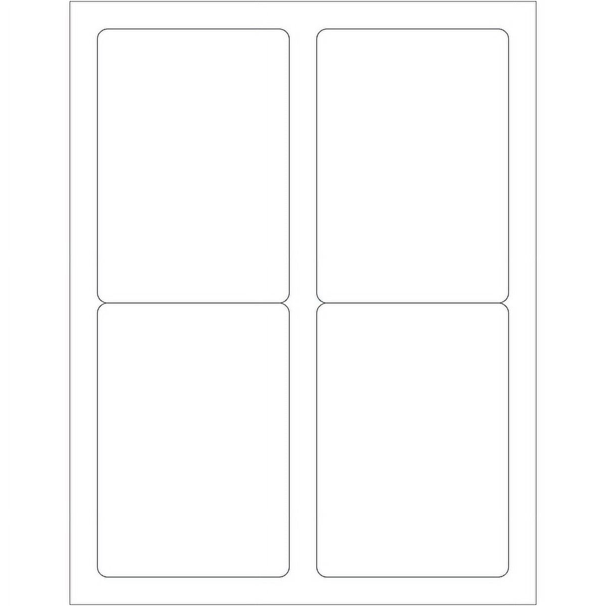 3.5 x 5 in. White Rectangle Laser Labels - Pack of 400