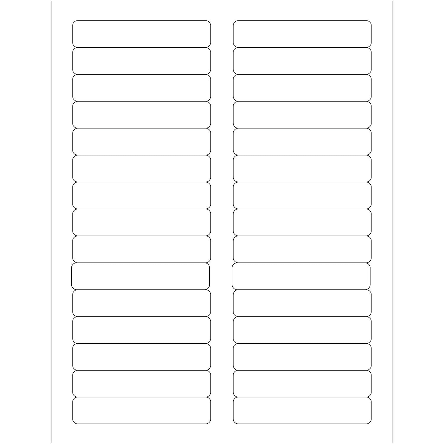 3.44 x 0.66 in. White Rectangle Laser Labels - Pack of 3000