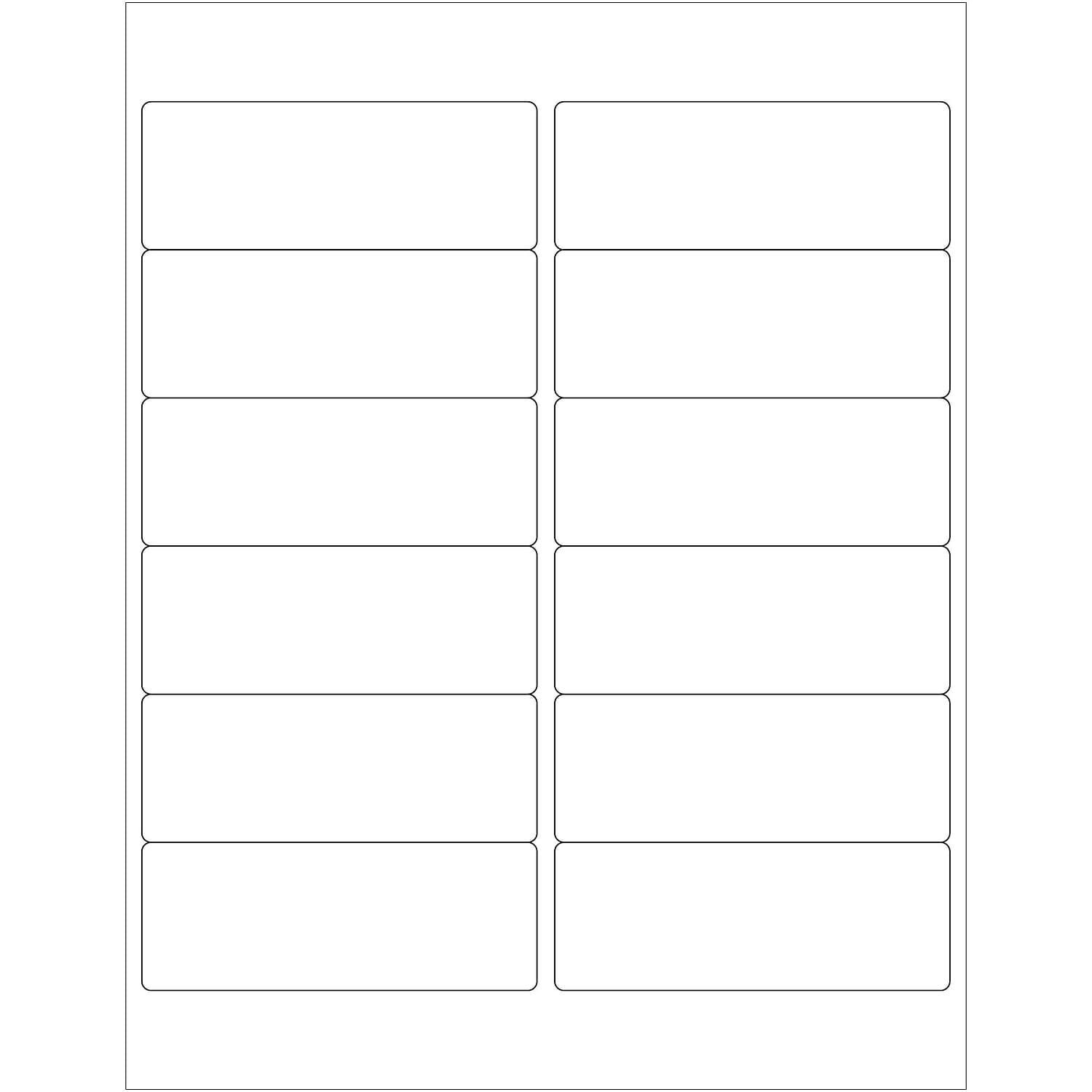 4x1.5 in. White Rectangle Laser Labels - Pack of 1200