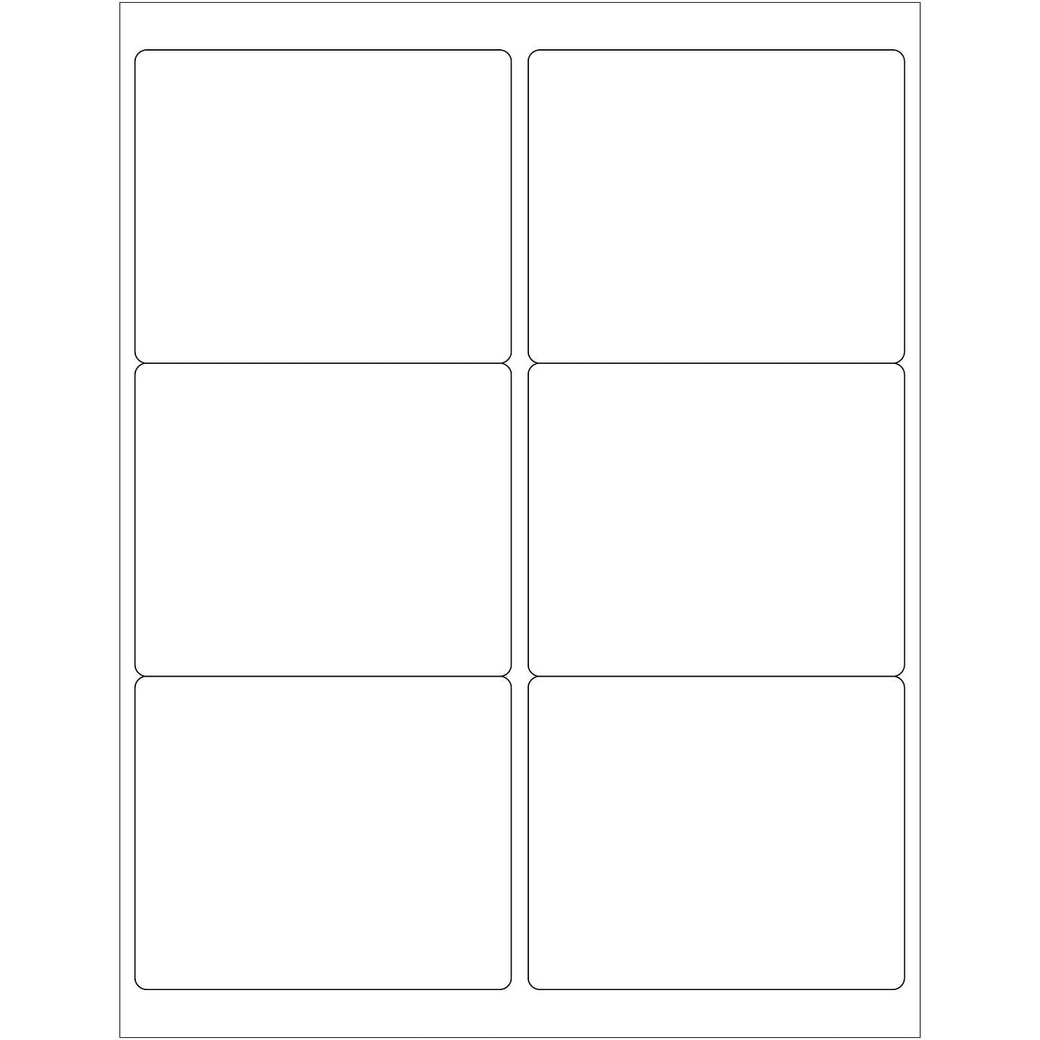 4 x 3.33 in. White Rectangle Laser Labels - Pack of 600