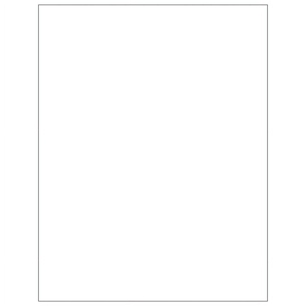 8.5 x 11 in. White Rectangle Laser Labels - Pack of 100