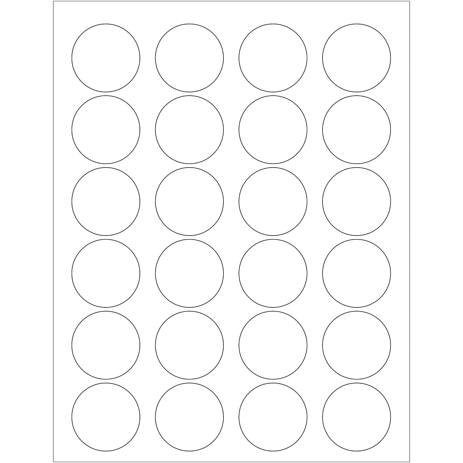 1.625 in. White Circle Laser Labels - Pack of 2400