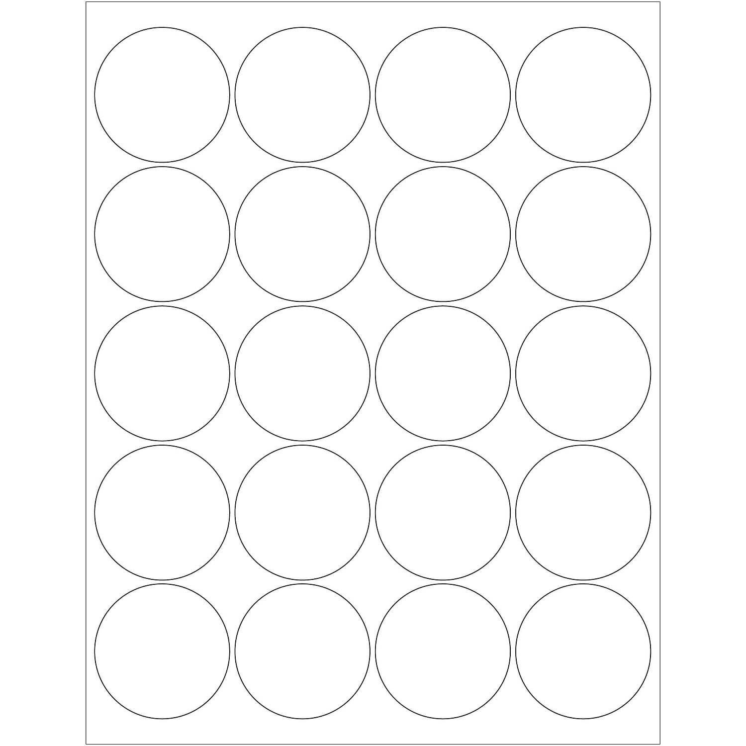 2 in. White Circle Laser Labels