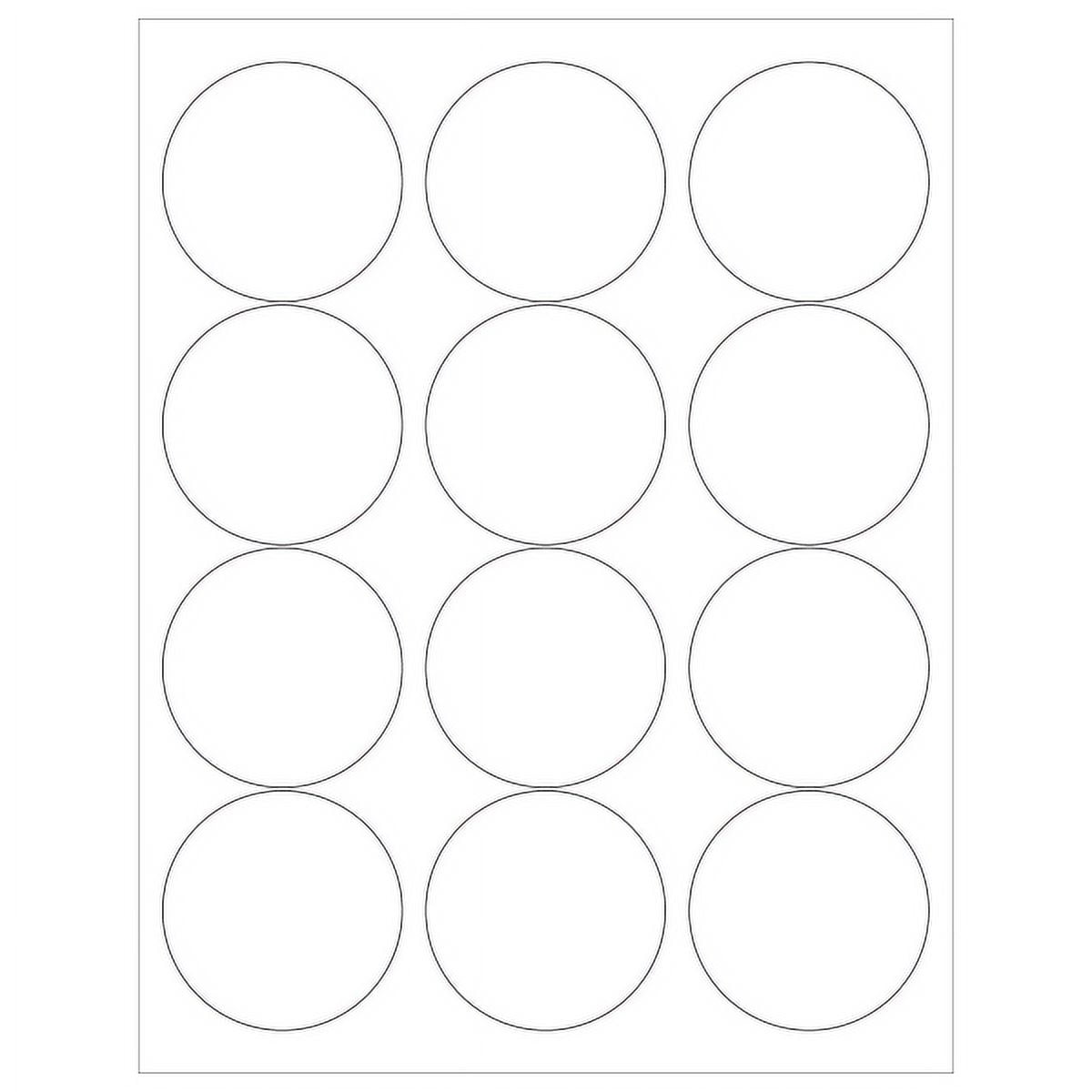 2.5 in. White Circle Laser Labels - Pack of 1200