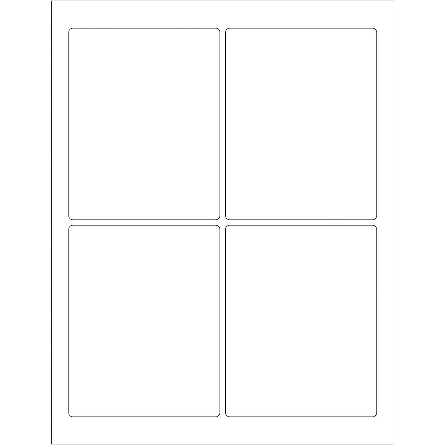 3.75 x 4 0.75 in. White Rectangle Laser Labels - Pack of 400