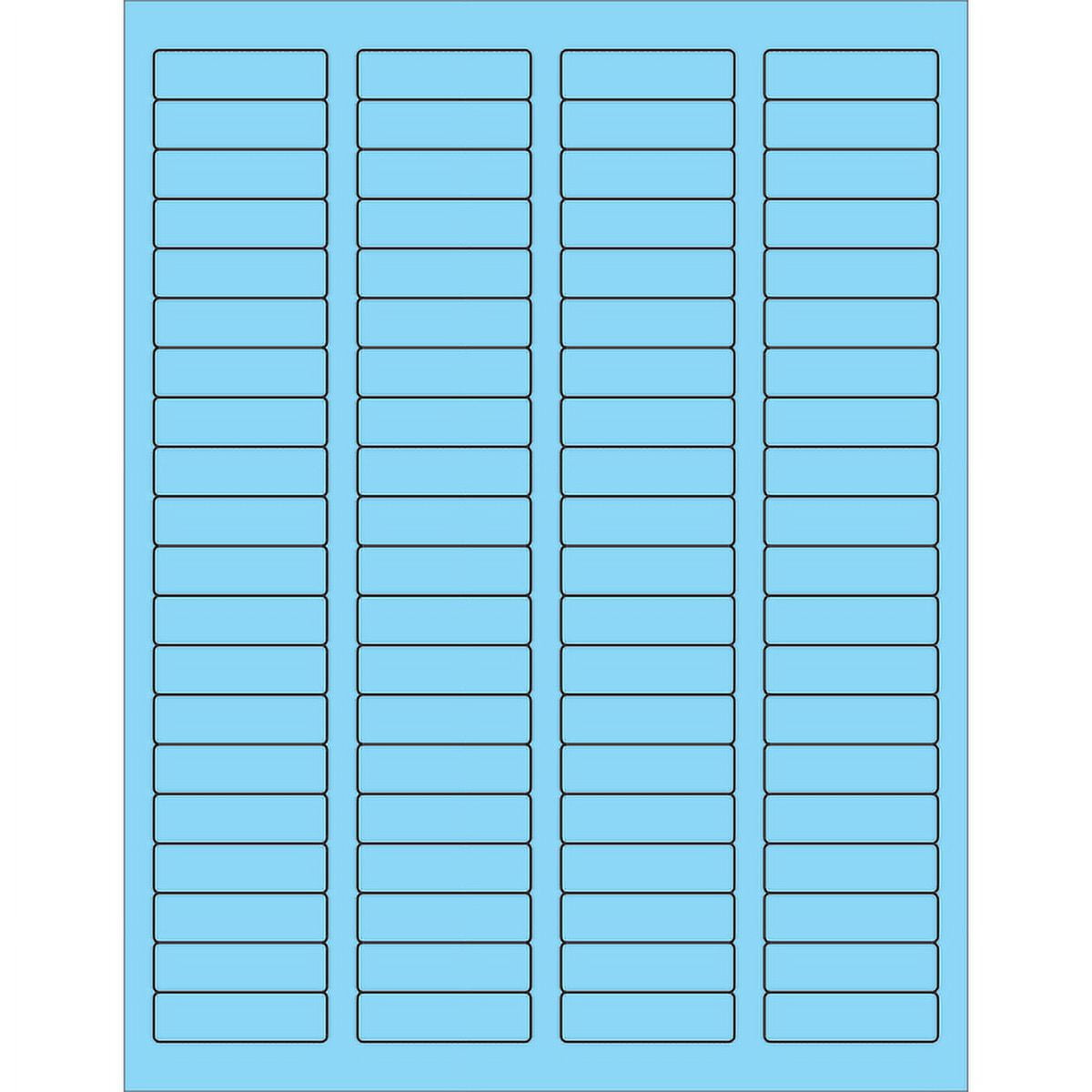 1.75 x 0.5 in. Fluorescent Pastel Blue Rectangle Laser Labels - Pack of 8000