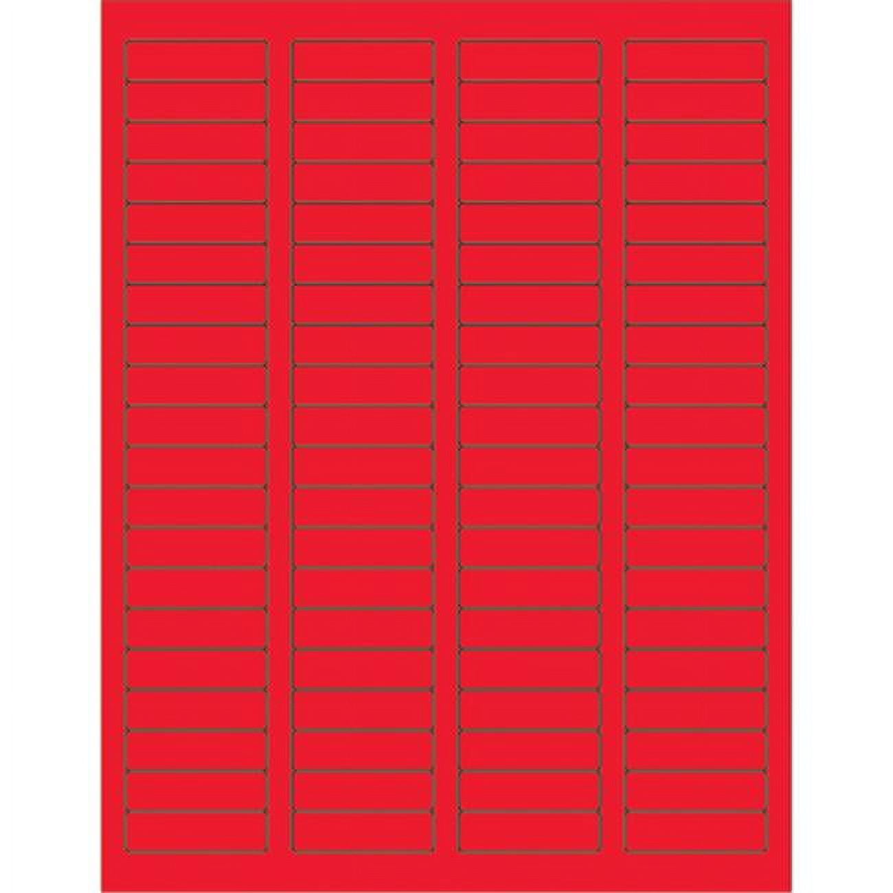 1.75 x 0.5 in. Fluorescent Red Rectangle Laser Labels