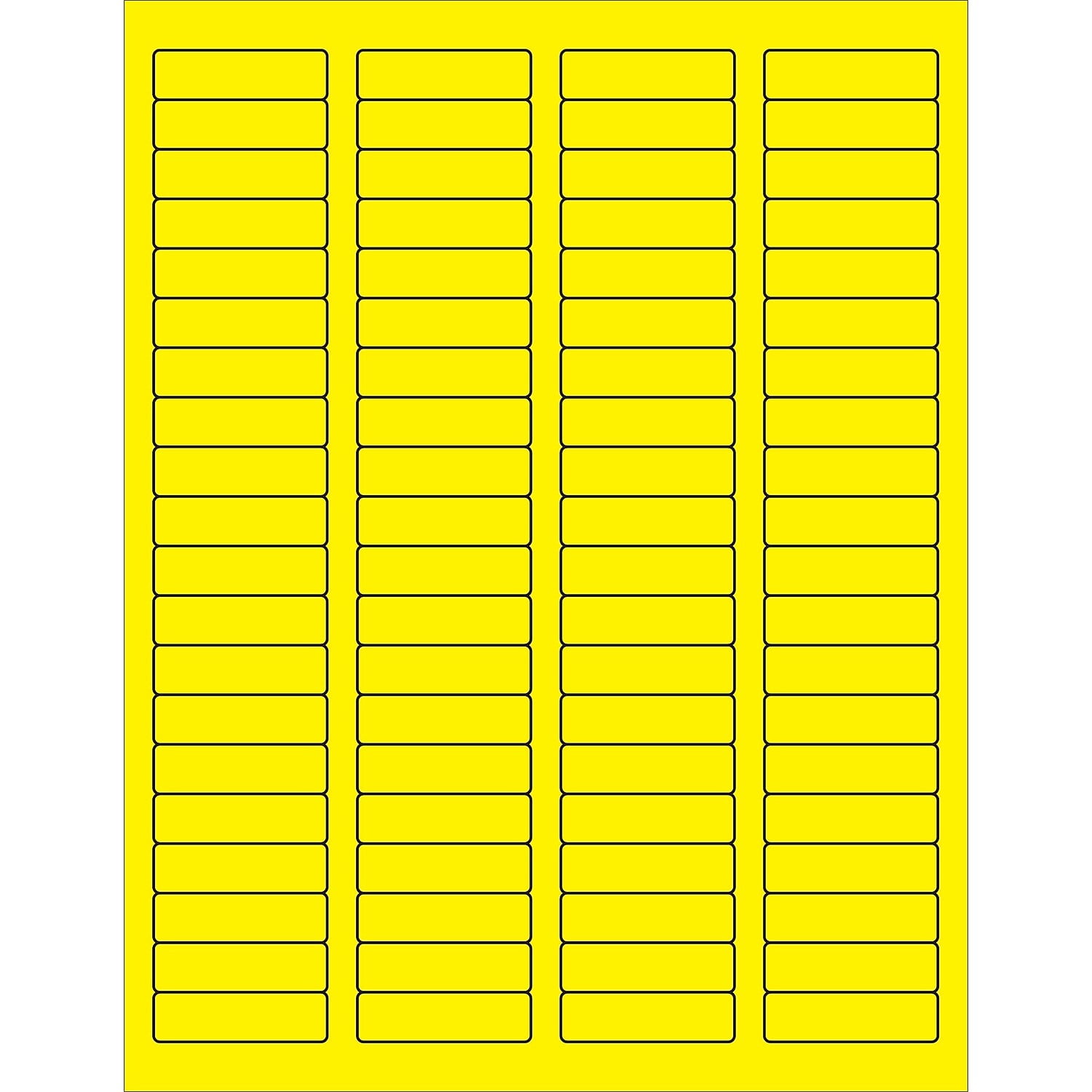 Fluorescent Yellow Rectangle Laser Labels - Pack of 8000 - 1.75 x 0.5 in.