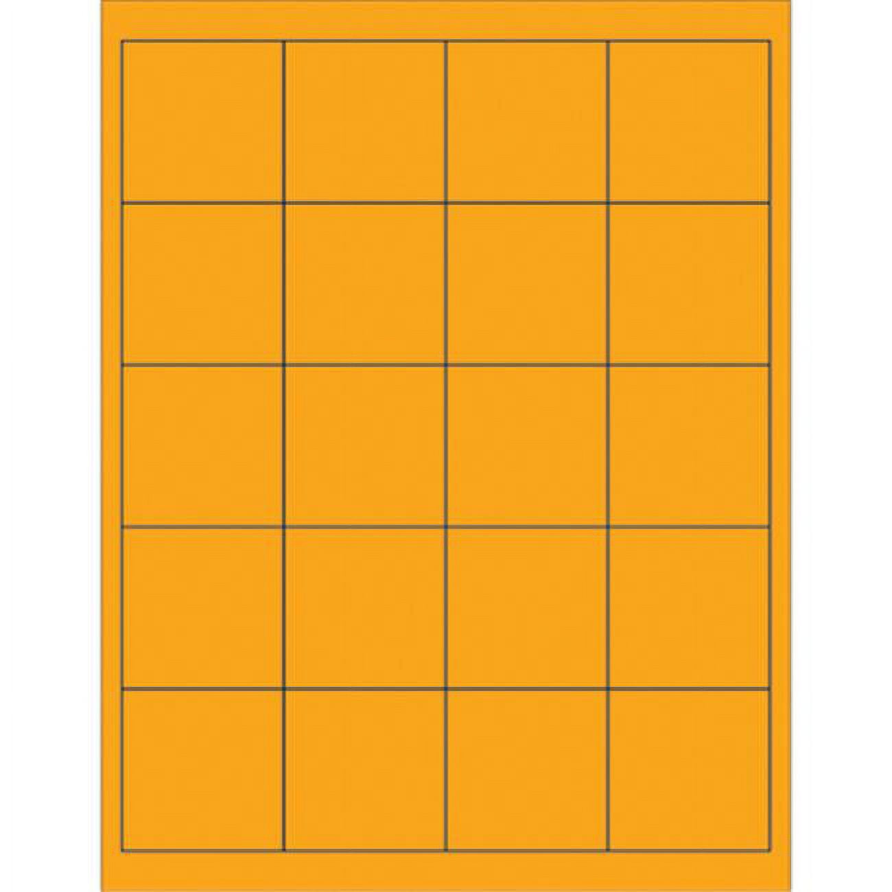 2 x 2 in. Fluorescent Orange Rectangle Laser Labels