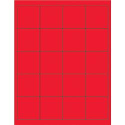 2 x 2 in. Fluorescent Red Rectangle Laser Labels - Pack of 2000