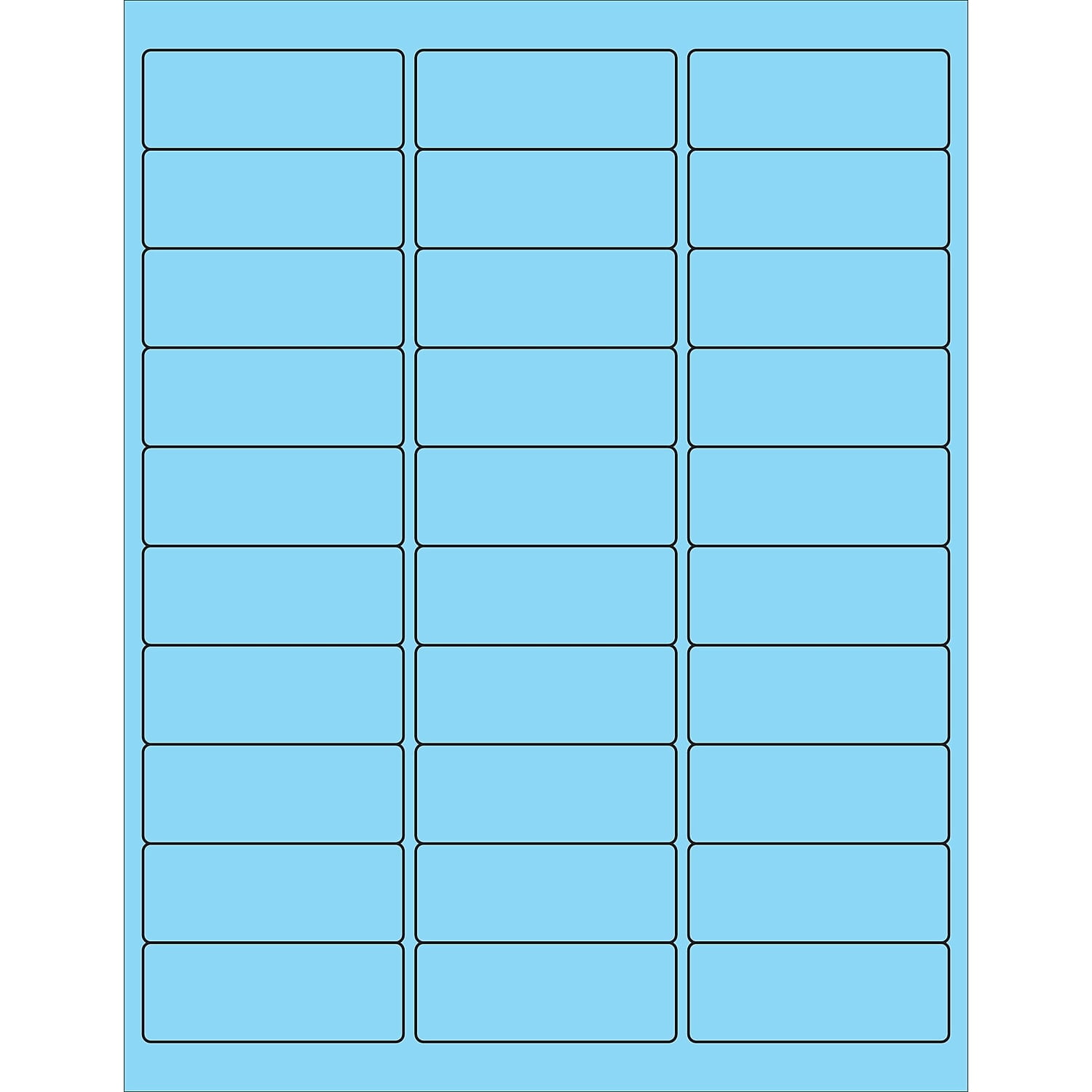 2.63 x 1 in. Fluorescent Pastel Blue Rectangle Laser Labels - Pack of 3000