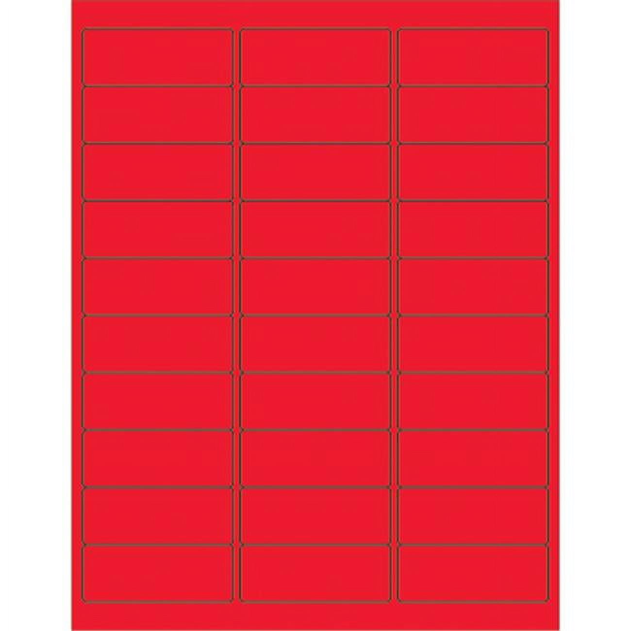 2.63 x 1 in. Fluorescent Red Rectangle Laser Labels - Pack of 3000