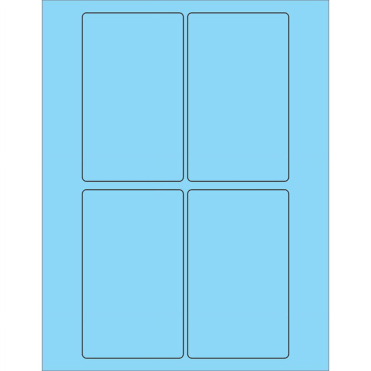 3 x 5 in. Fluorescent Pastel Blue Rectangle Laser Labels