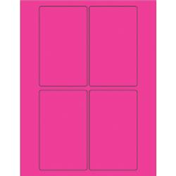 3 x 5 in. Fluorescent Pink Rectangle Laser Labels - Pack of 400