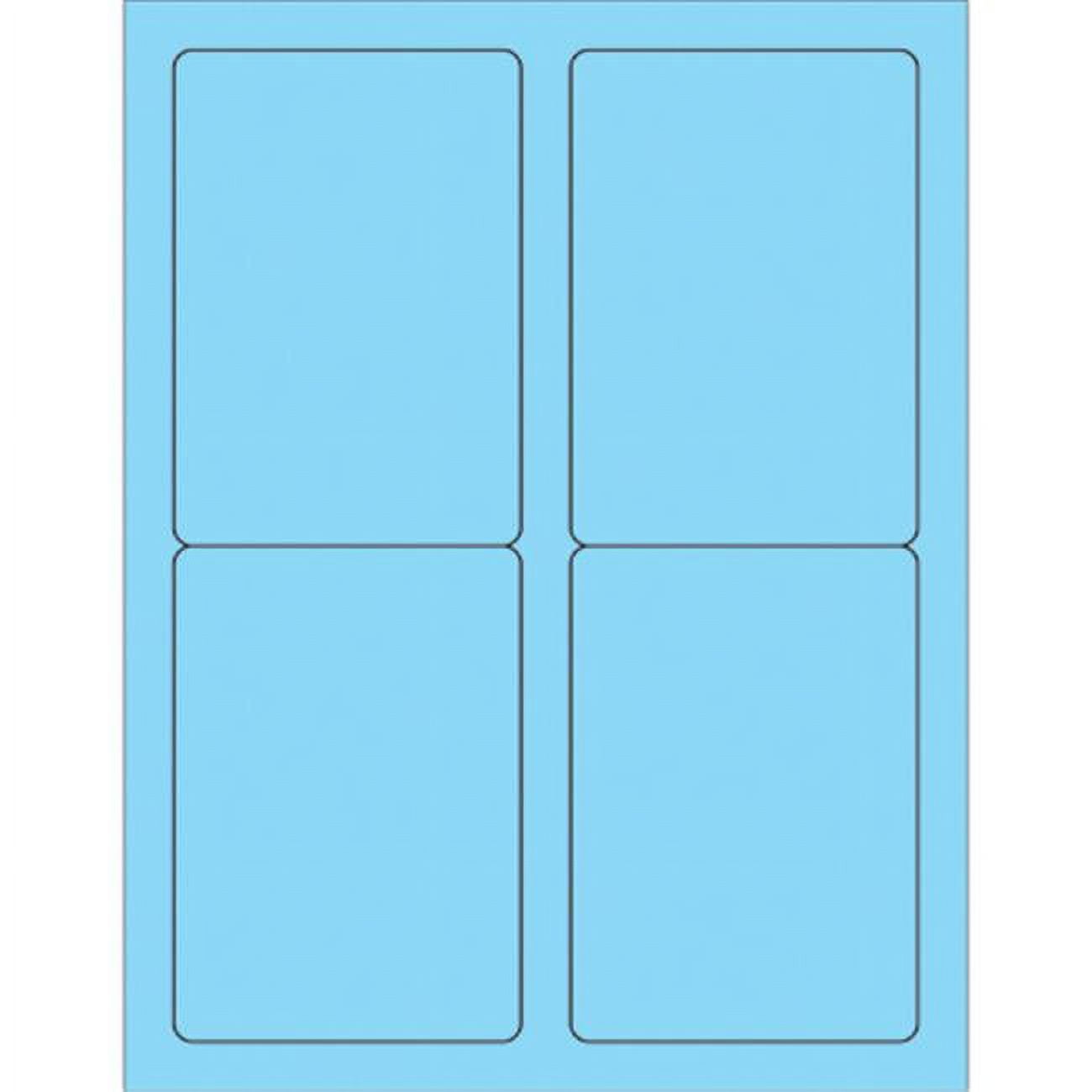3.5 x 5 in. Fluorescent Pastel Blue Rectangle Laser Labels - Pack of 400