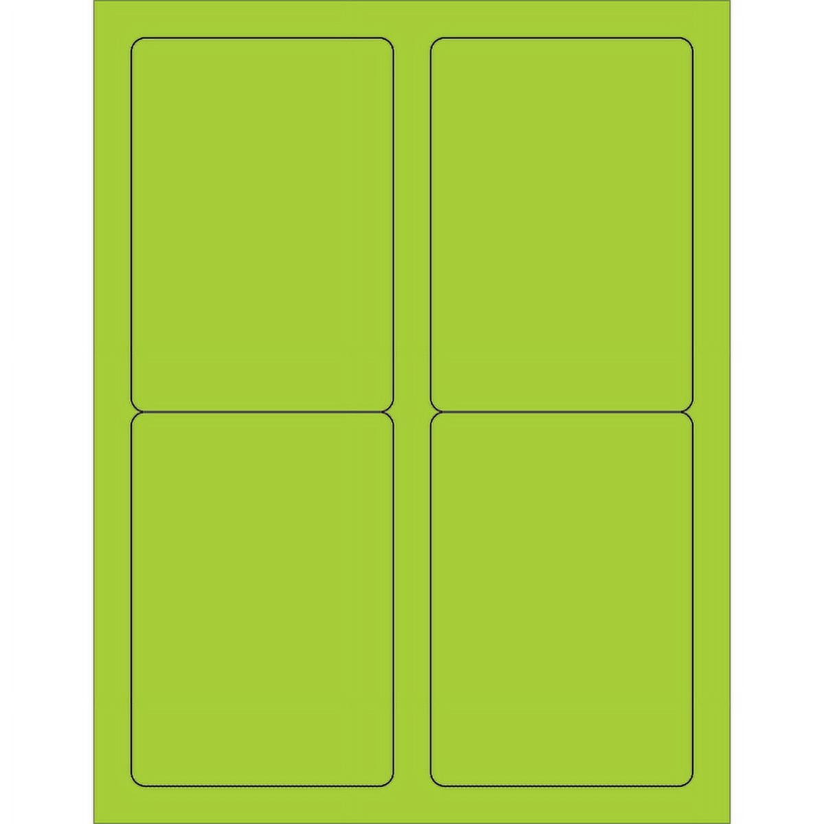 3.5 x 5 in. Green Rectangle Laser Labels - Pack of 400