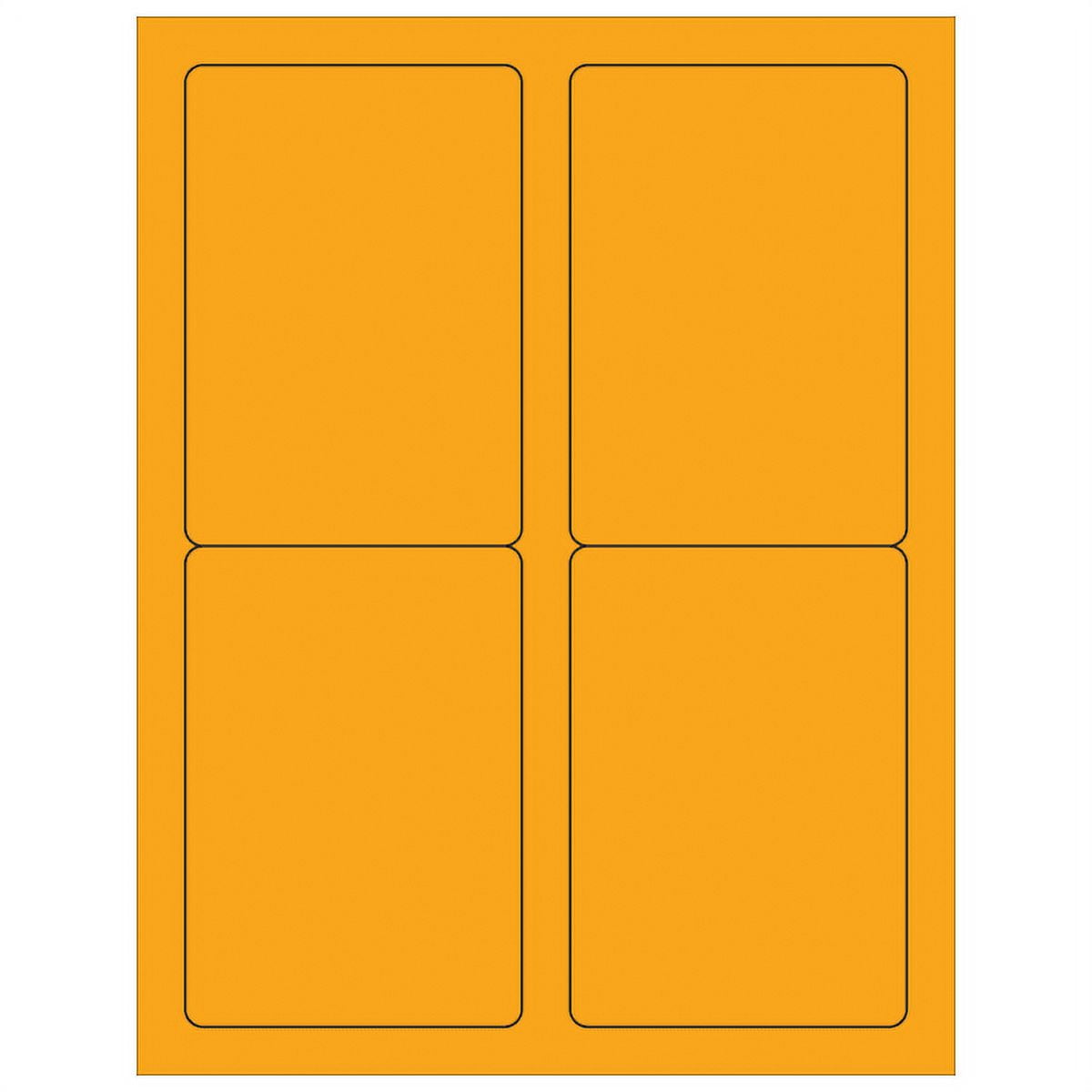 3.5 x 5 in. Fluorescent Orange Rectangle Laser Labels - Pack of 400