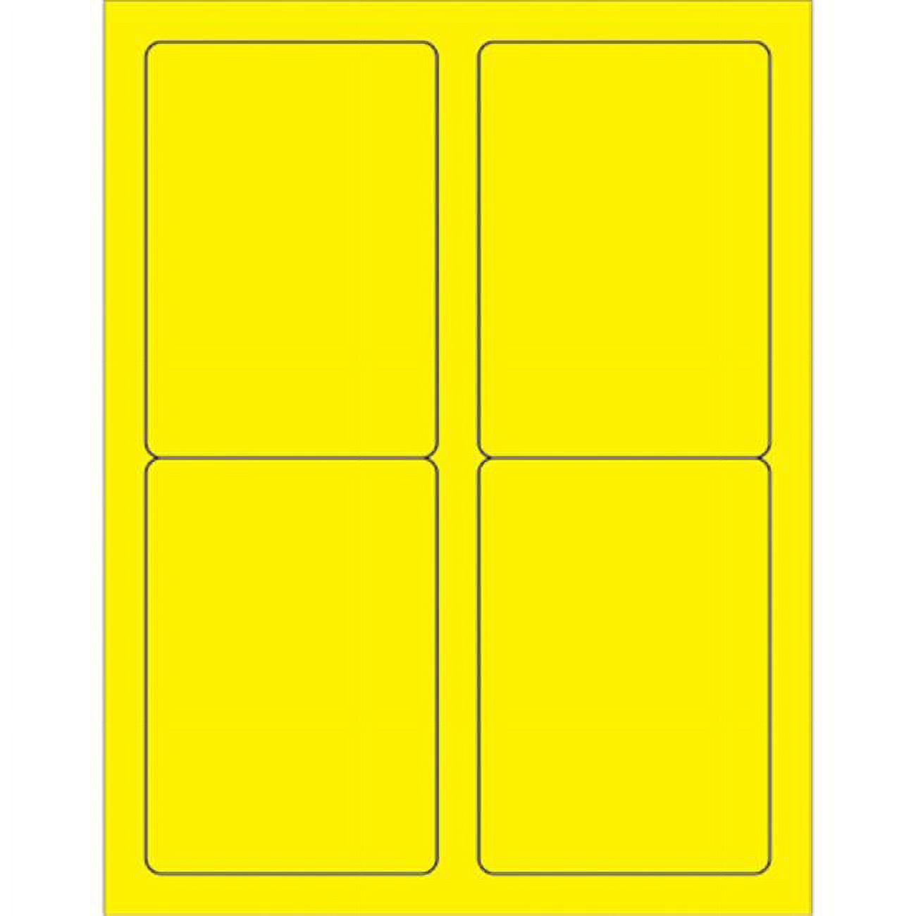 3.5 x 5 in. Fluorescent Yellow Rectangle Laser Labels - Pack of 400