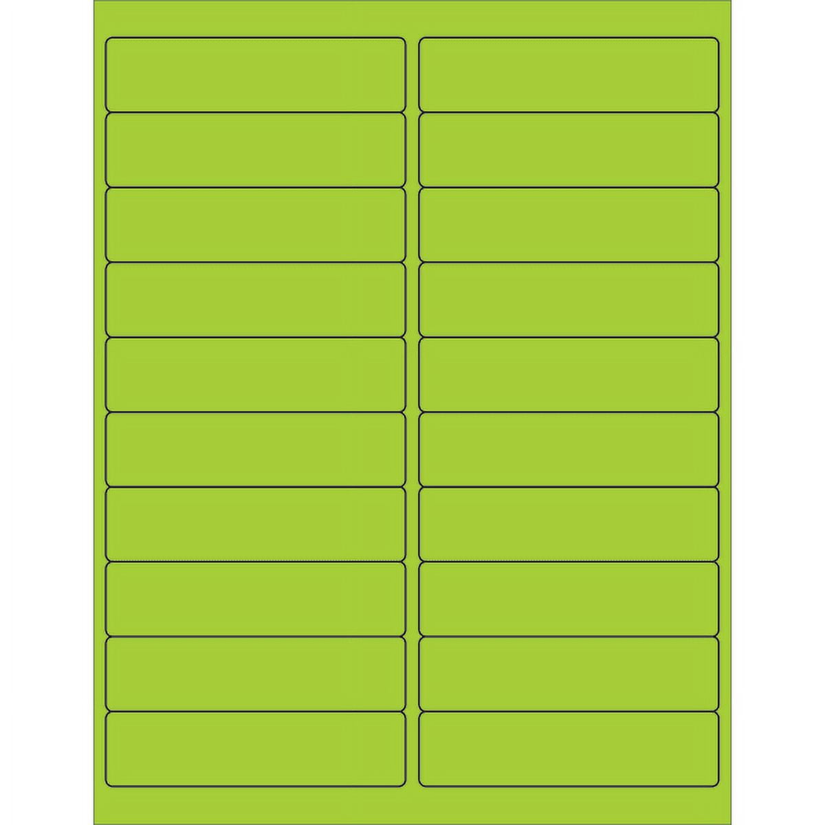 4 x 1 in. Fluorescent Green Rectangle Laser Labels - Pack of 2000