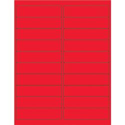 4 x 1 in. Fluorescent Red Rectangle Laser Labels - Pack of 2000