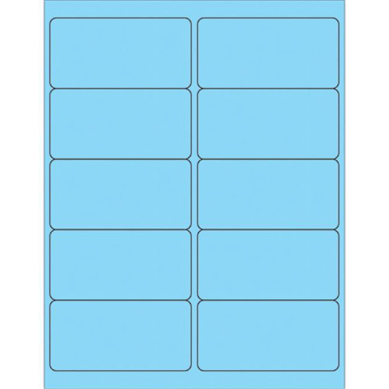4 x 2 in. Fluorescent Pastel Blue Rectangle Laser Labels - Pack of 1000
