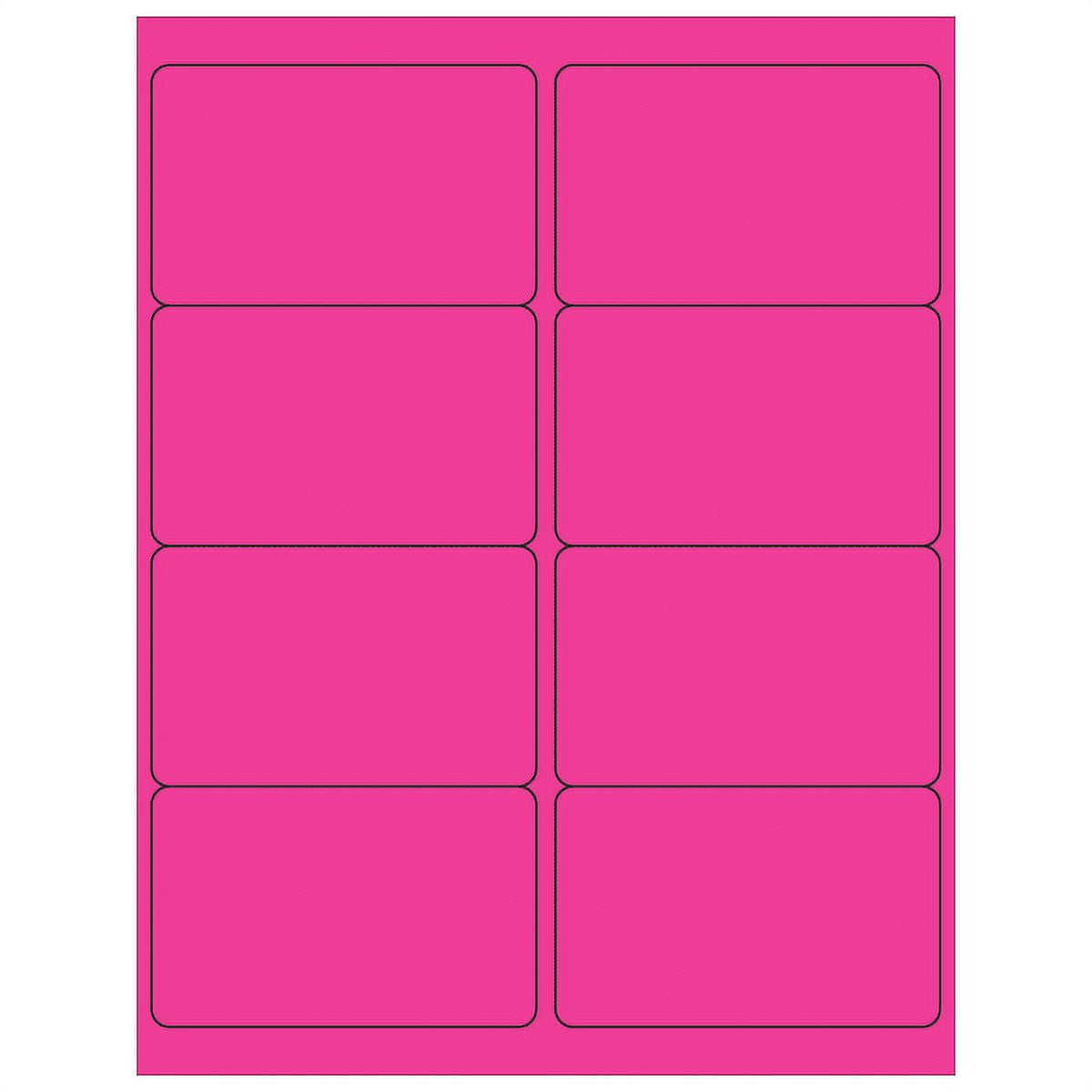 4 x 2.5 in. Fluorescent Pink Rectangle Laser Labels