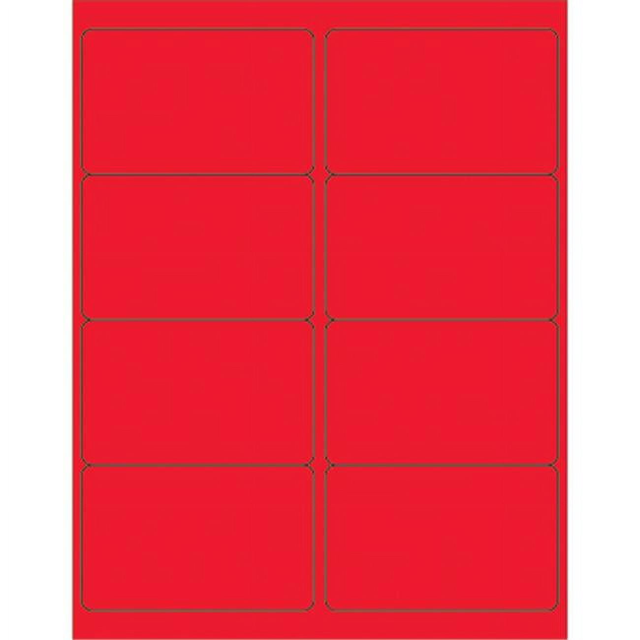 4 x 2.5 in. Fluorescent Red Rectangle Laser Labels - Pack of 800