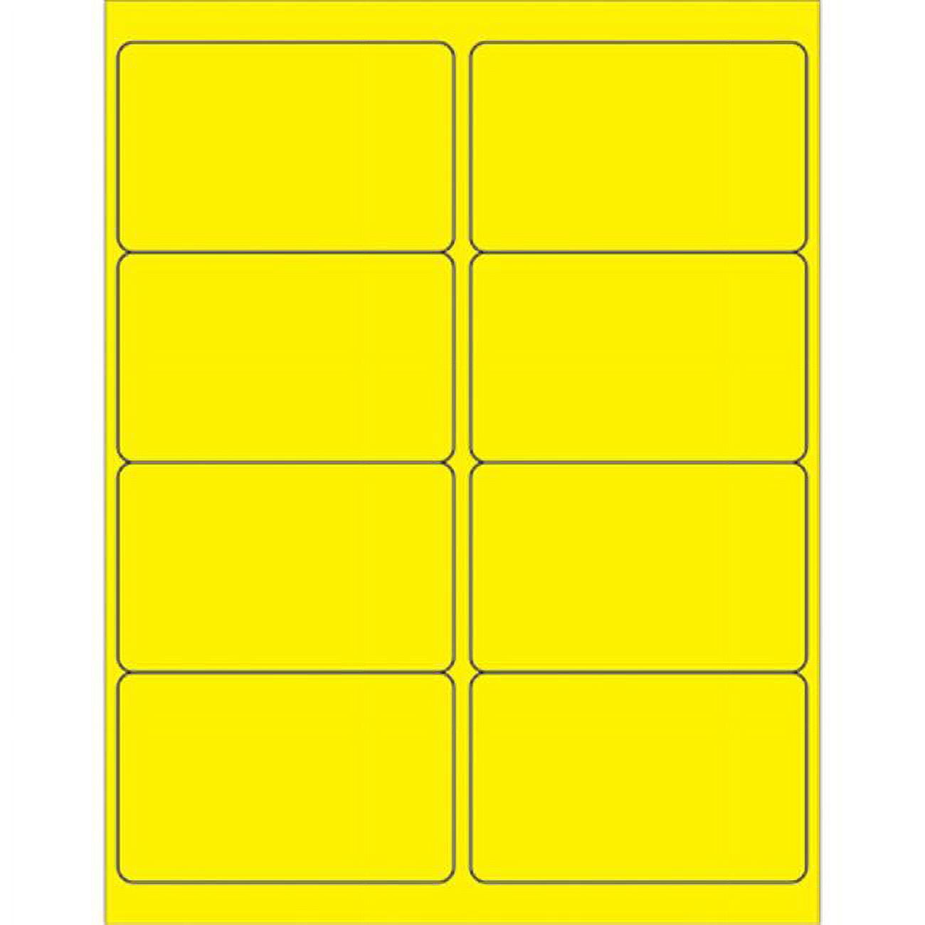 4 x 2.5 in. Fluorescent Yellow Rectangle Laser Labels - Pack of 800