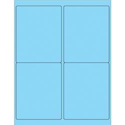 4 x 5 in. Fluorescent Pastel Blue Rectangle Laser Labels