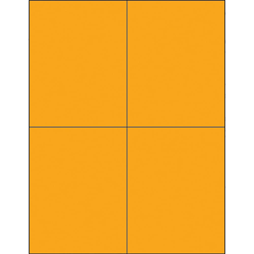 4.25 x 5.5 in. Fluorescent Orange Rectangle Laser Labels - Pack of 400