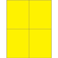 4.25 x 5.5 in. Fluorescent Yellow Rectangle Laser Labels