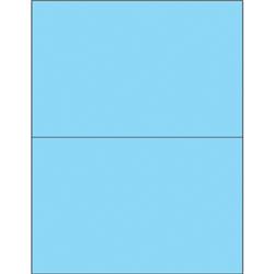 8.5 x 5.5 in. Fluorescent Pastel Blue Rectangle Laser Labels - Pack of 200