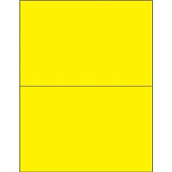 Fluorescent Yellow Rectangle Laser Labels - Pack of 200