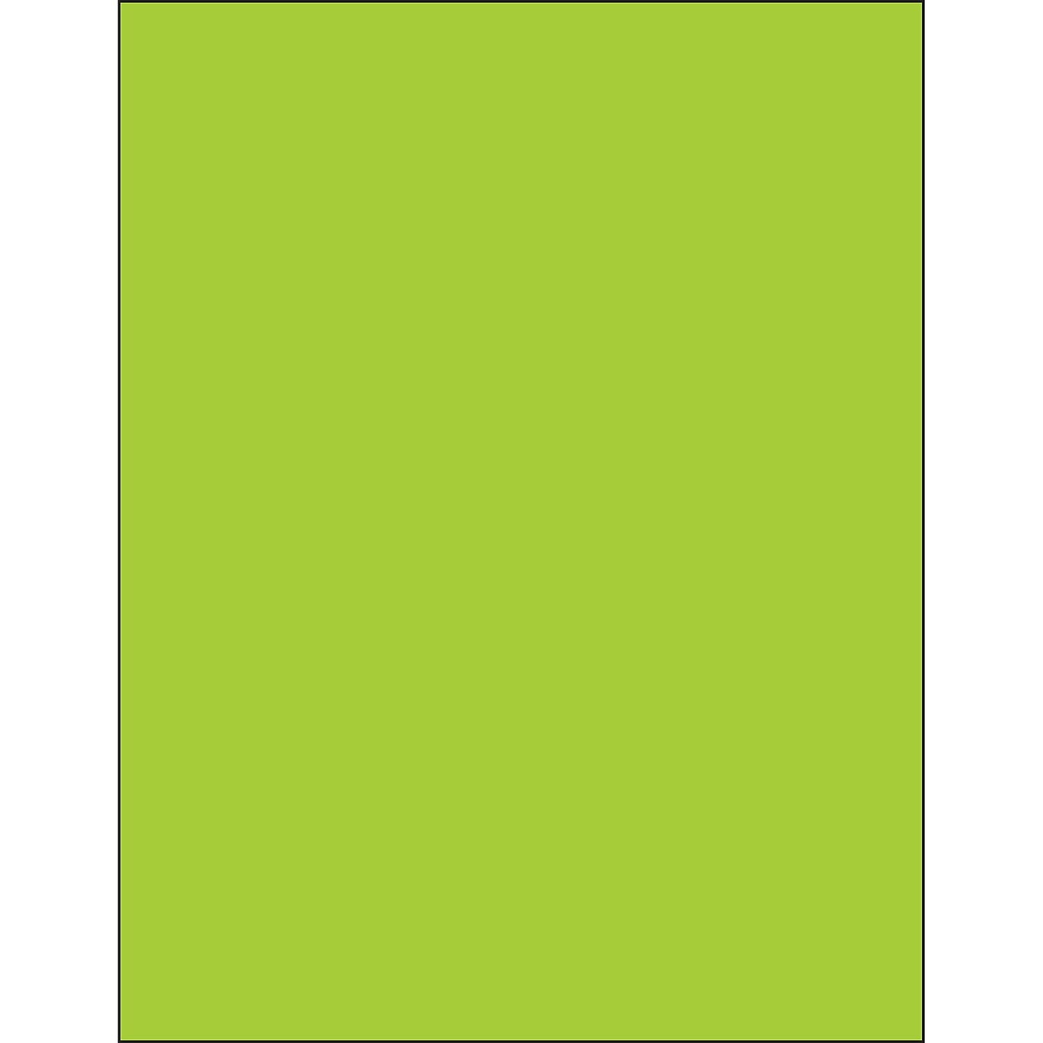 8.5 x 11 in. Fluorescent Green Rectangle Laser Labels - Pack of 100
