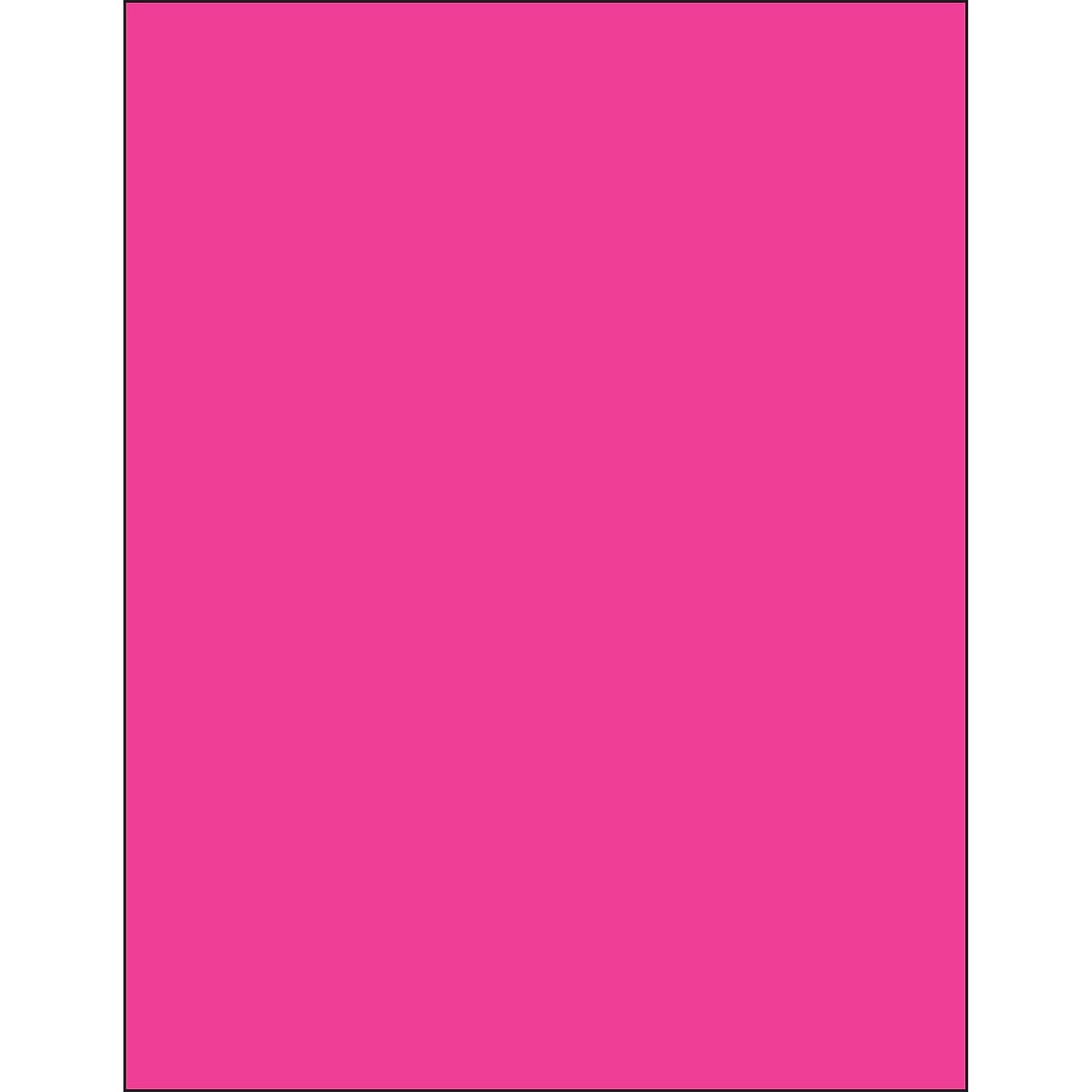 8.5 x 11 in. Fluorescent Pink Rectangle Laser Labels - Pack of 100