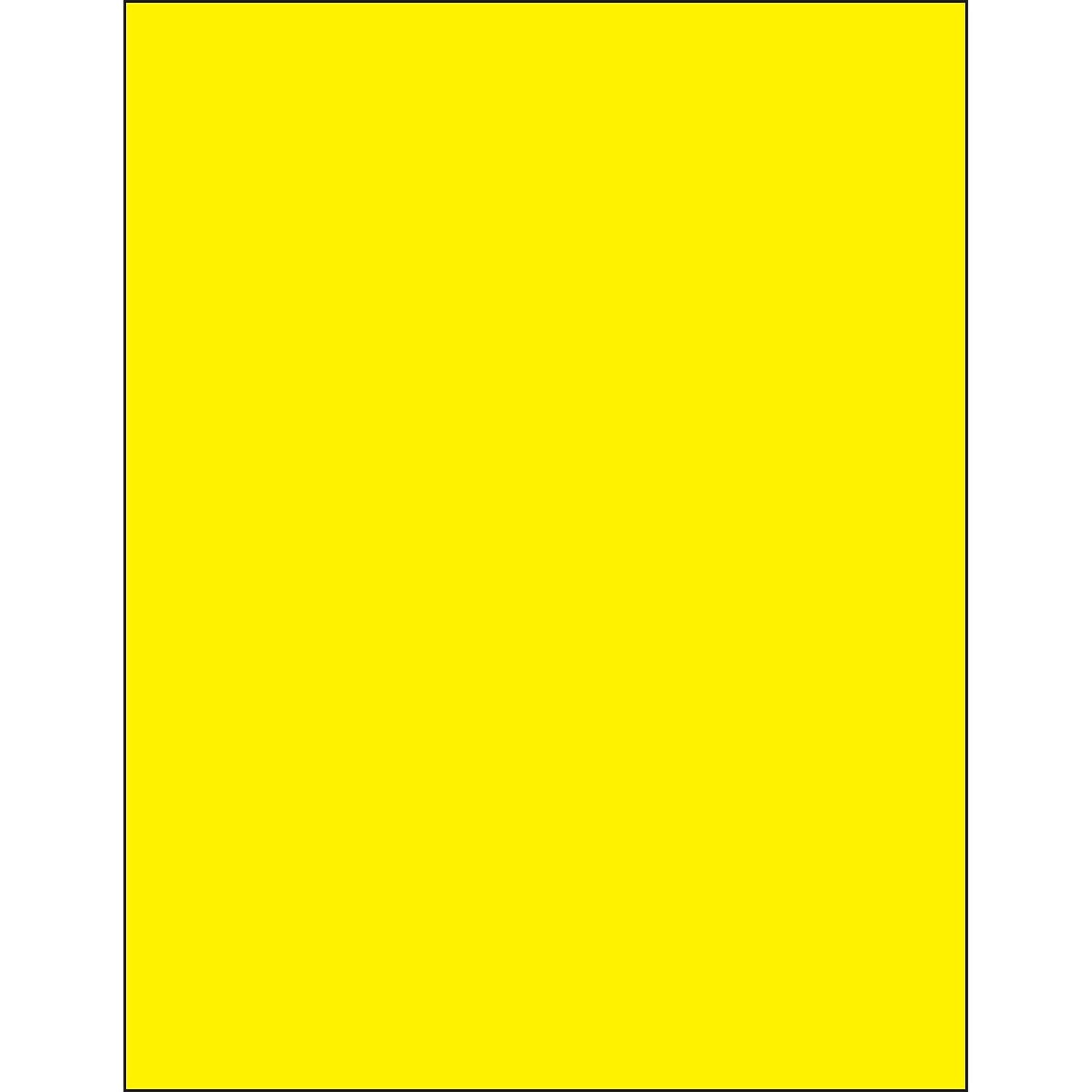 8.5 x 11 in. Fluorescent Yellow Rectangle Laser Labels - Pack of 100