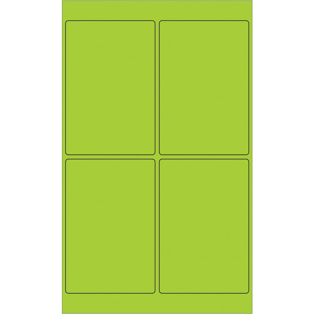 4 x 6 in. Fluorescent Green Rectangle Laser Labels - Pack of 400
