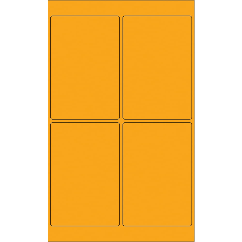 Tape Logic LL186OR 4 x 6 in. Fluorescent Orange Rectangle Laser Labels - Pack of 400