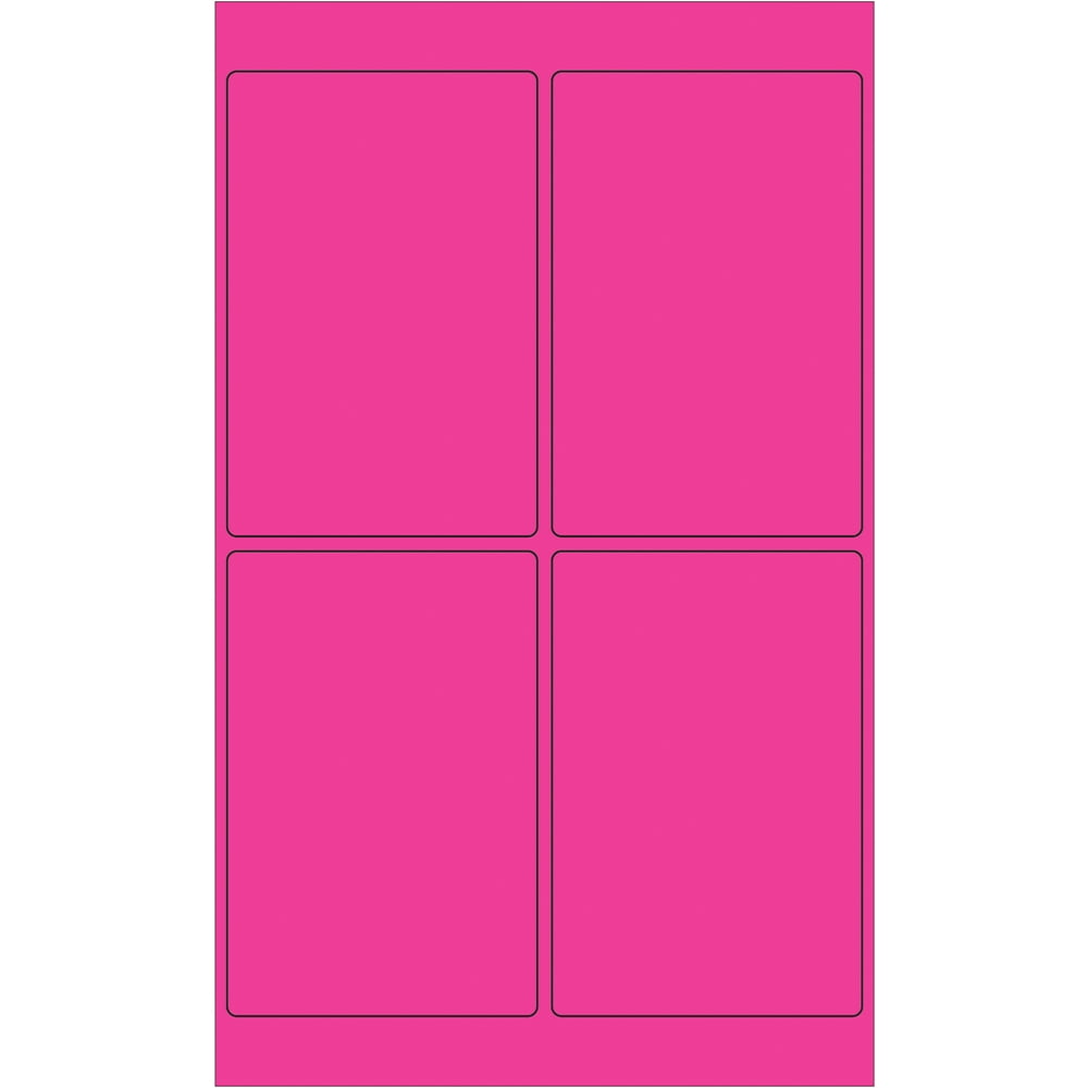 Tape Logic LL186PK 4 x 6 in. Fluorescent Pink Rectangle Laser Labels - Pack of 400