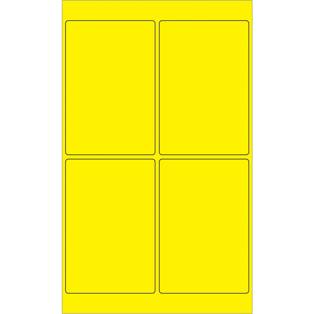 4 x 6 in. Fluorescent Yellow Rectangle Laser Labels - Pack of 400