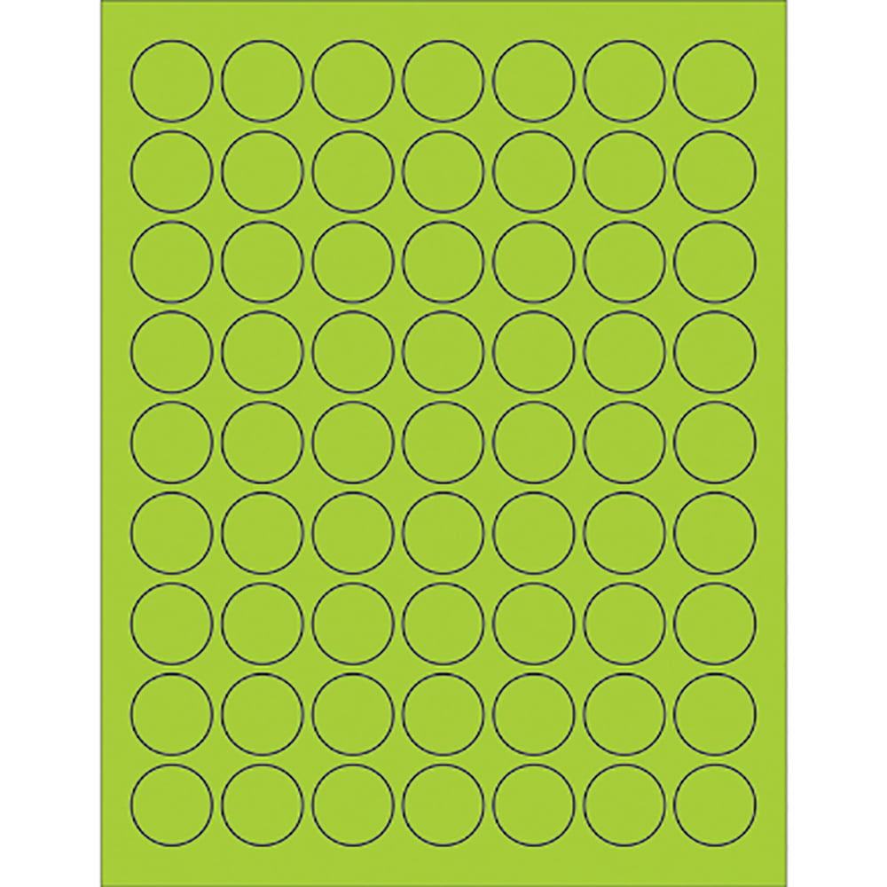 1 in. Fluorescent Green Circle Laser Labels